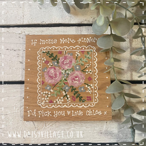 Coaster Wooden Personalised - Roses 14501