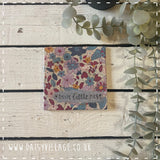 Coaster Ceramic Personalised - Blue/Lilac Flowers 14503