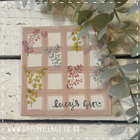 Coaster Ceramic Personalised - Window Flowers 14507