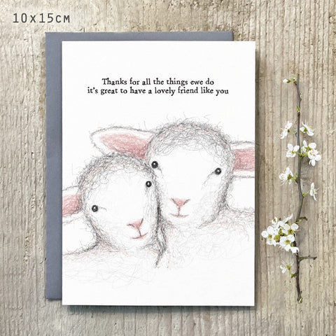 Greetings Card Sheep - Thanks for all the Things Ewe Do 14290
