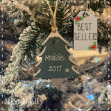 Personalised Wooden Christmas Tree Plaque - Green 4037