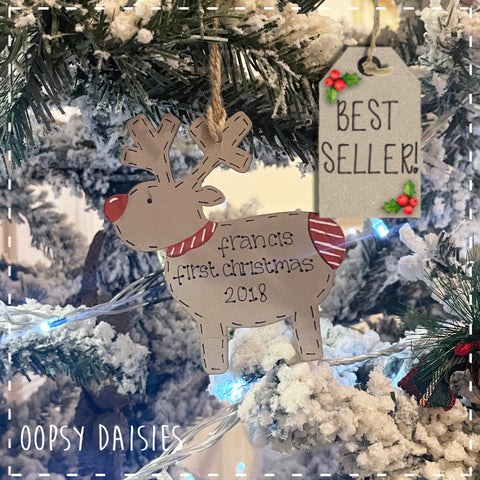 Personalised Reindeer Christmas Plaque 4041