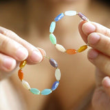 Colourful Glass Beaded Hoop Earrings 14389