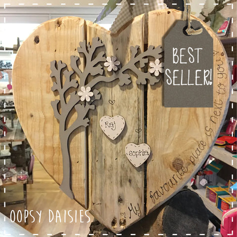 Personalised Arched Tree on Pallet Heart 7187