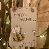 Bees & Daisies Mini Plaque - Bee & Hearts 8623