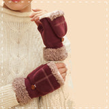 Powder Mittens - Anna in Burgundy 14431