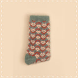 Powder Fuzzy Slipper Socks - Fair Isle in Teal 14350