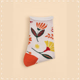 Powder Ankle Sock - Watercolour Flowers in Cream 14348