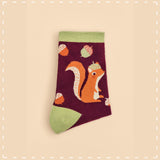 Powder Ankle Sock - Squirrel with Acorn Beret 14345