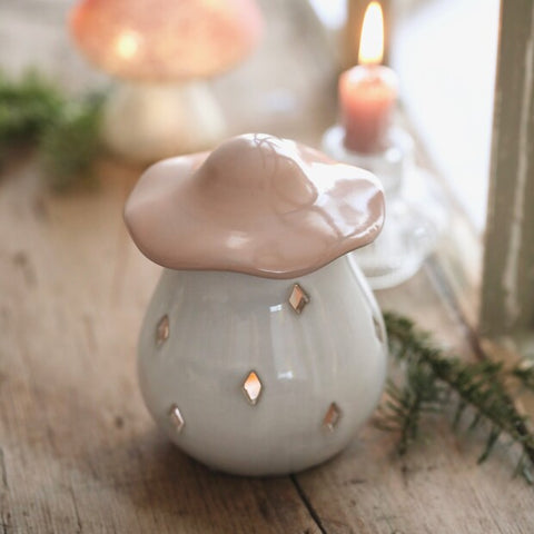 Pink Ceramic Toadstool Wax Burner 14396