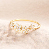 Sterling Silver Daisy Ring in Gold L/XL 14395