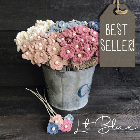 Crocheted Flower - Lt Blue 6602