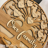 Personalised Family Tree Round Sign 12183