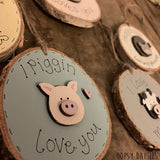 Handmade Wooden Log Slice - Some Bunny Loves You 10828