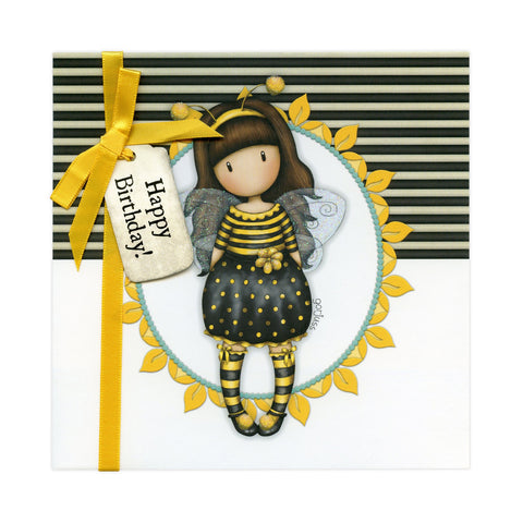Gorjuss Greetings Card - Bee-Loved Happy Birthday! 8955