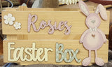 Personalised Easter Crate with Bunny Plaque  - Pink 8770