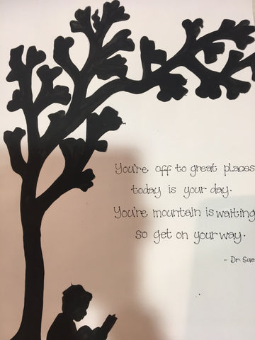 Silhouette with Tree in Md Frame - Reading Book 5516
