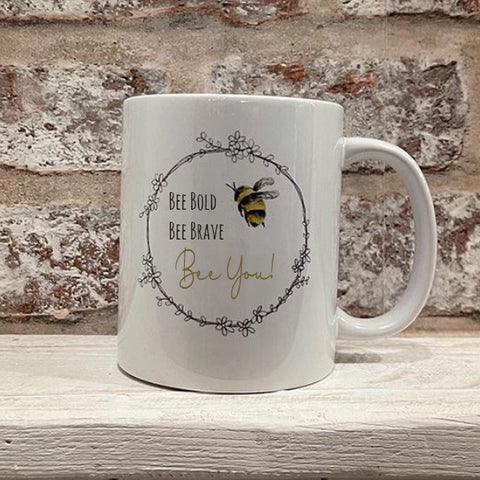 Bees & Daisies Mug - Bee Bold Bee Brave Bee You 11532