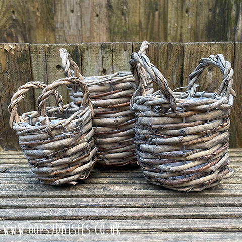 Handmade Willow Basket Set of 3 11515
