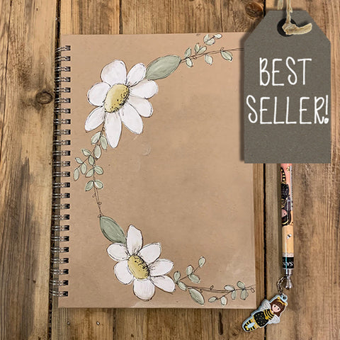 Personalised Notebook BLANK - Daisy Wreath 9338