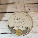 Round Plq with Round Flowers - Home Sweet Home 9833