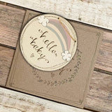 Handmade Rainbow Round Plq & Card Set - Hello Baby 9953