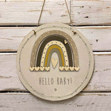 Handmade Rainbow Round Sign - Hello Baby! 9972