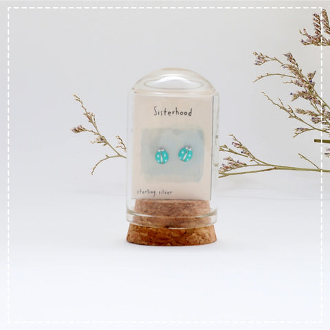 Mini Clocke Bottle Earrings - Sisterhood / Ladybird 13743