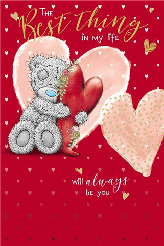 Me To You Greetings Card - Bear Hugging Love Heart 12393