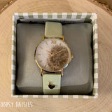 Watch with leather Strap - Hedgehog 11012