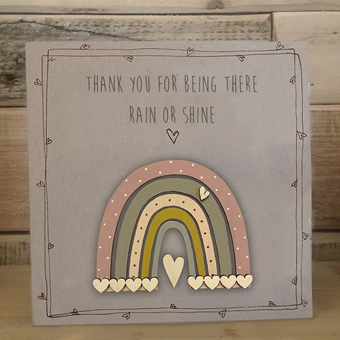 Handmade Rainbow Greetings Card - Thank You for Being There 10010